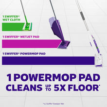 PowerMop mop with lavender handle and removable microfiber pad for floor cleaning