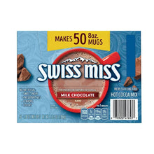 Swiss Miss milk chocolate hot cocoa mix box, makes 50 8 oz mugs