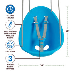 Swurfer Coconut Toddler Swing – Comfy Baby Swing Outdoor, Safe Quick Click Locking System, Easy Installation, Ages 6 - 36 Months