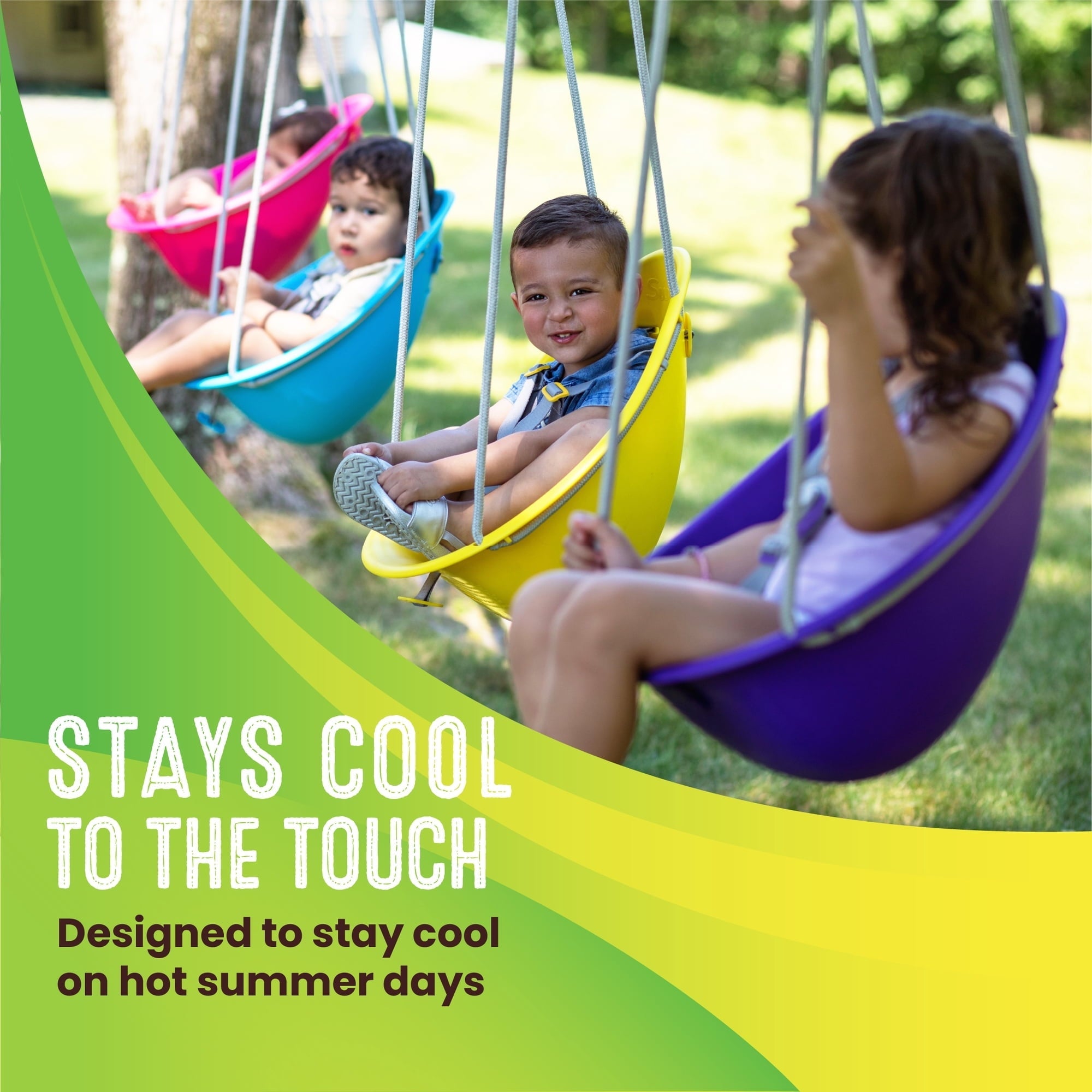 Swurfer Coconut Toddler Swing – Comfy Baby Swing Outdoor, Safe Quick Click Locking System, Easy Installation, Ages 6 - 36 Months