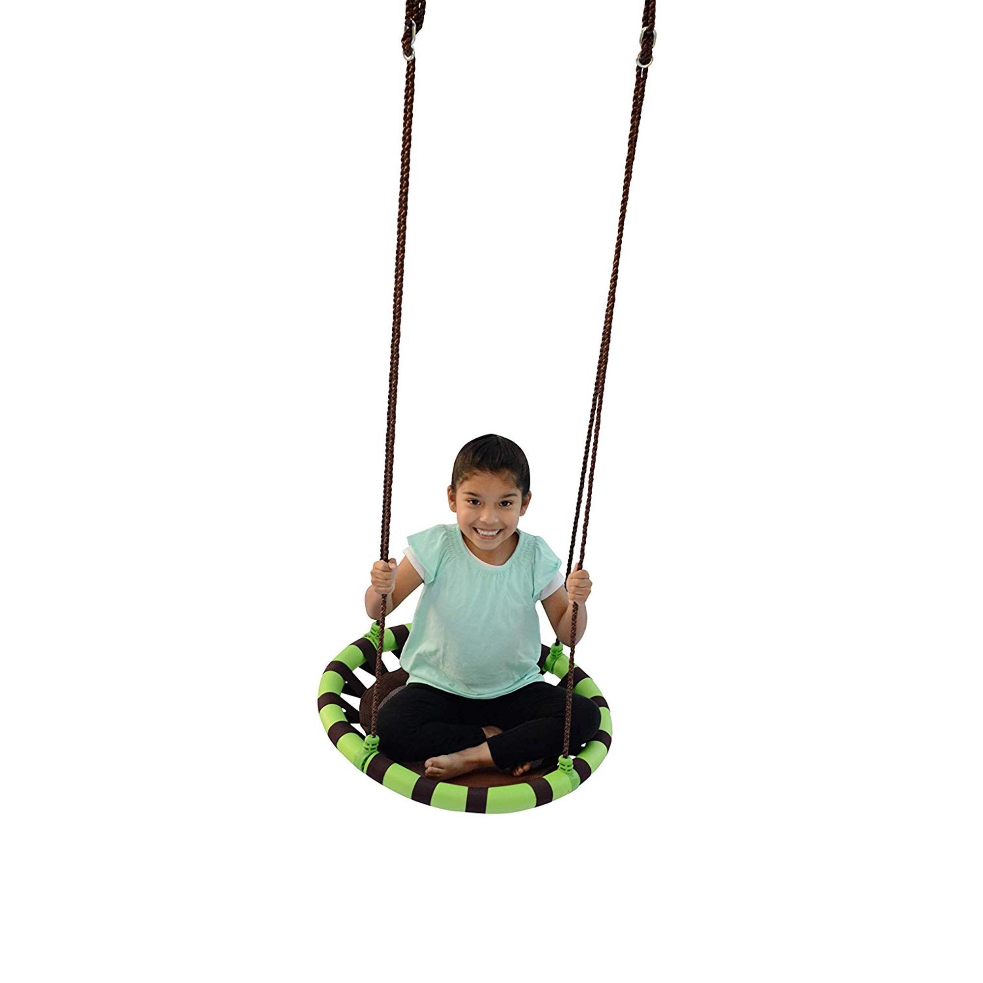 Swurfer Orbit 24" Tree Swing, Cool Feel Mesh Padded Saucer Swing Holds Up To 500 lbs