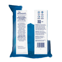 Witch hazel cleansing cloths blue pouch, back side label view