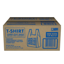 T-shirt carry-out bags carton, kraft box with blue T-SHIRT bag branding