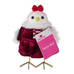 Fabric Bird with Fan Tabletop Decoration, Multicolor, 7", Valentine's Day by Way To Celebrate