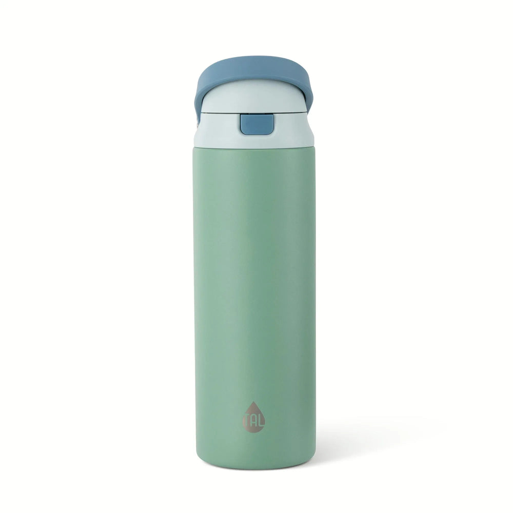 TAL 24oz Stainless Steel 2-in-1 Straw and Chug Water Bottle with Push Lid, Army - USA MEGA SHOP