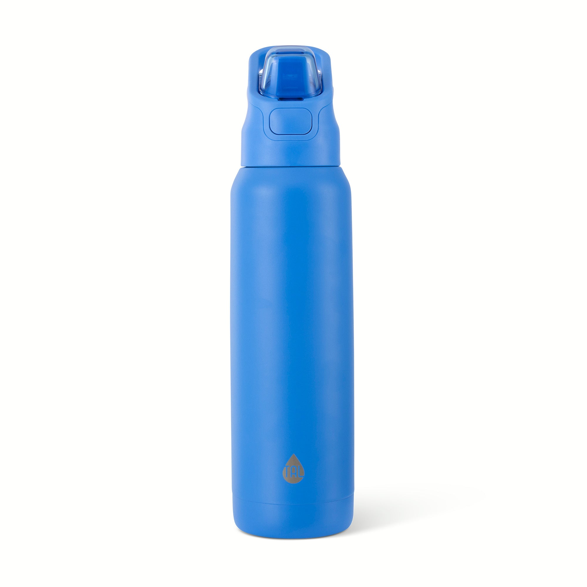 TAL 32oz Stainless Steel Dual Sport Water Bottle with Silicone Straw and Lock Lid, Black