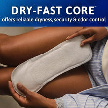 Absorbent incontinence pad being held in place over underwear