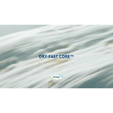 Dry-fast incontinence pad core on textured absorbent surface