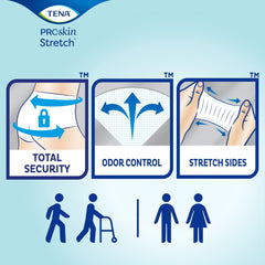 TENA Stretch Ultra Disposable Unisex Adult Incontinence Briefs, Medium, 36 Count, 1 Pack