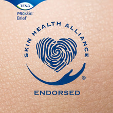 Disposable brief package with Skin Health Alliance endorsed swirl logo
