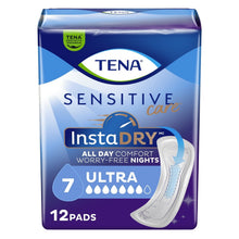 TENA Sensitive Care InstaDry Ultra pads package, 12 pads