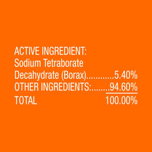 Active ingredient panel listing Sodium Tetraborate Decahydrate (Borax)