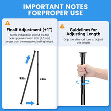 Adjustable tension pole mechanism with extendable section for shower caddy height