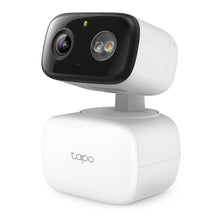 TP-Link Tapo pan-tilt security camera, white body with black front lens housing