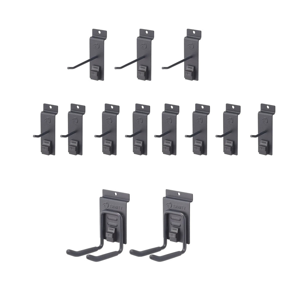 TRINITY 16 Sq Ft Modular Slatwall 13-piece Accessory Set - USA MEGA SHOP