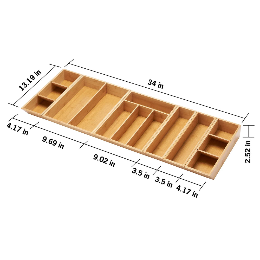 TRINITY 6-piece Bamboo Drawer Organizer - USA MEGA SHOP
