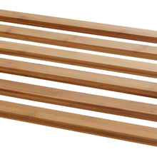 Bamboo slatted shelf boards for TRINITY laundry station, close-up