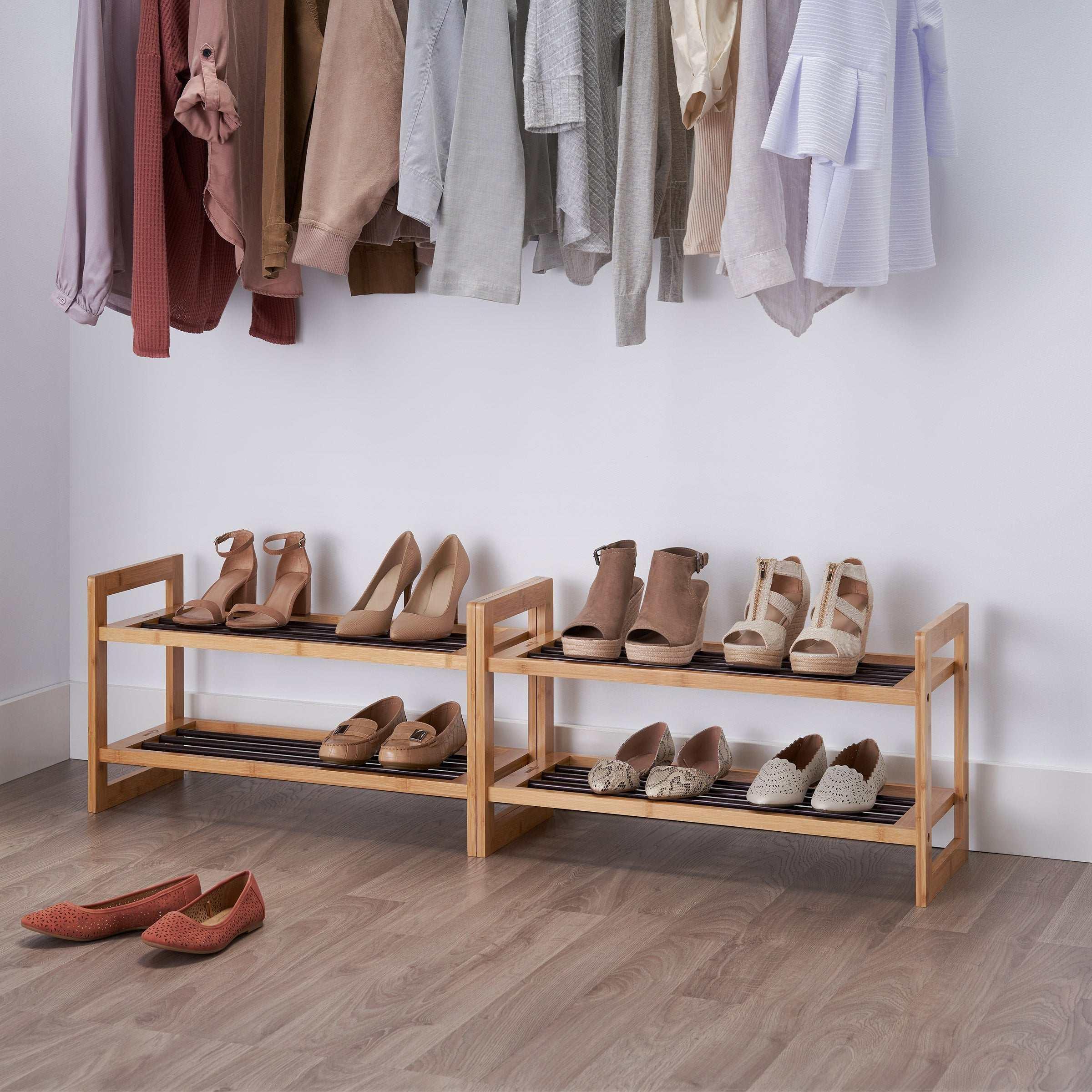 TRINITY Bamboo Shoe Rack, 2-pack - USA MEGA SHOP