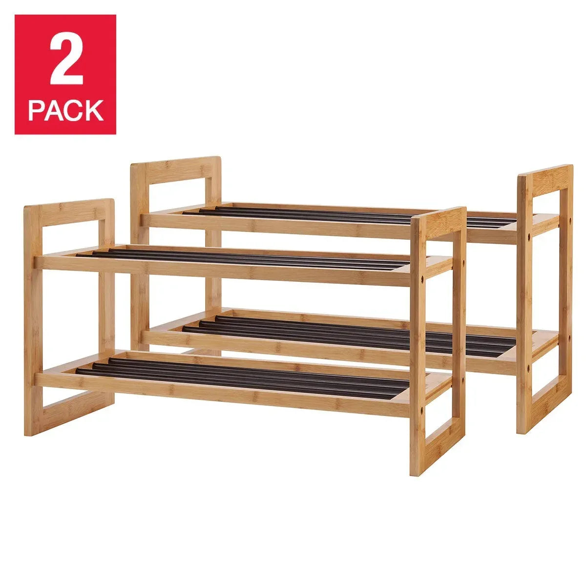 TRINITY Bamboo Shoe Rack, 2-pack - USA MEGA SHOP