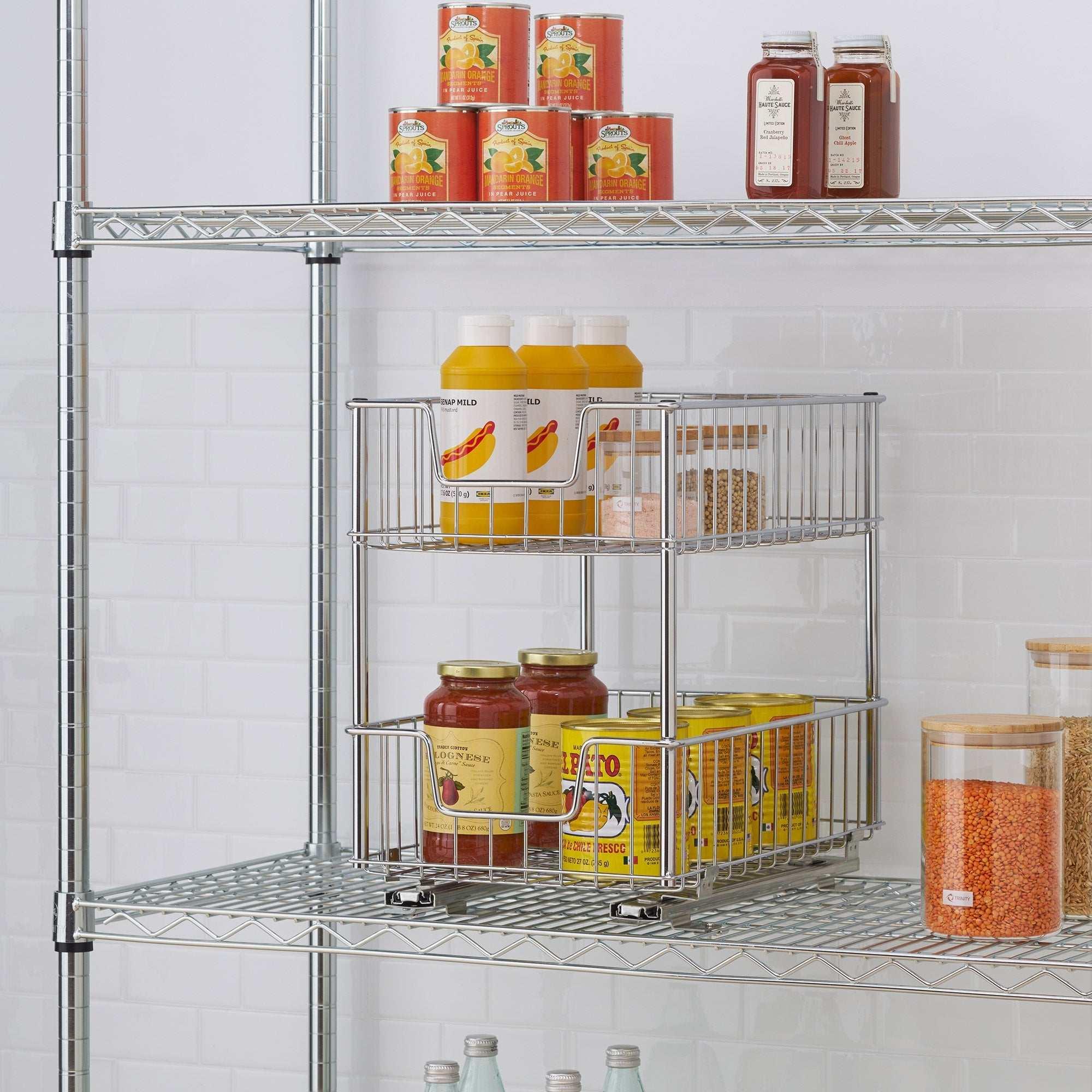 TRINITY EcoStorage 2-tier Wire Drawer with Slides, 2-pack - USA MEGA SHOP