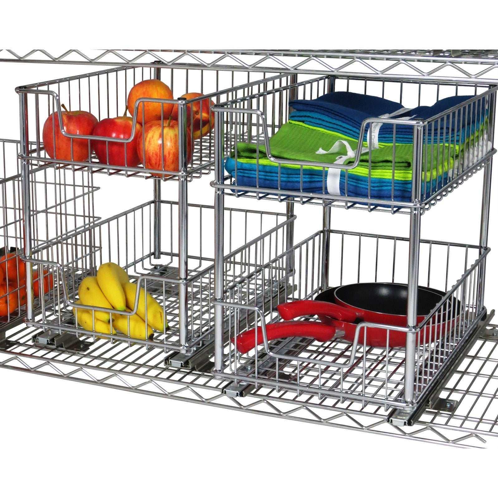 TRINITY EcoStorage 2-tier Wire Drawer with Slides, 2-pack - USA MEGA SHOP