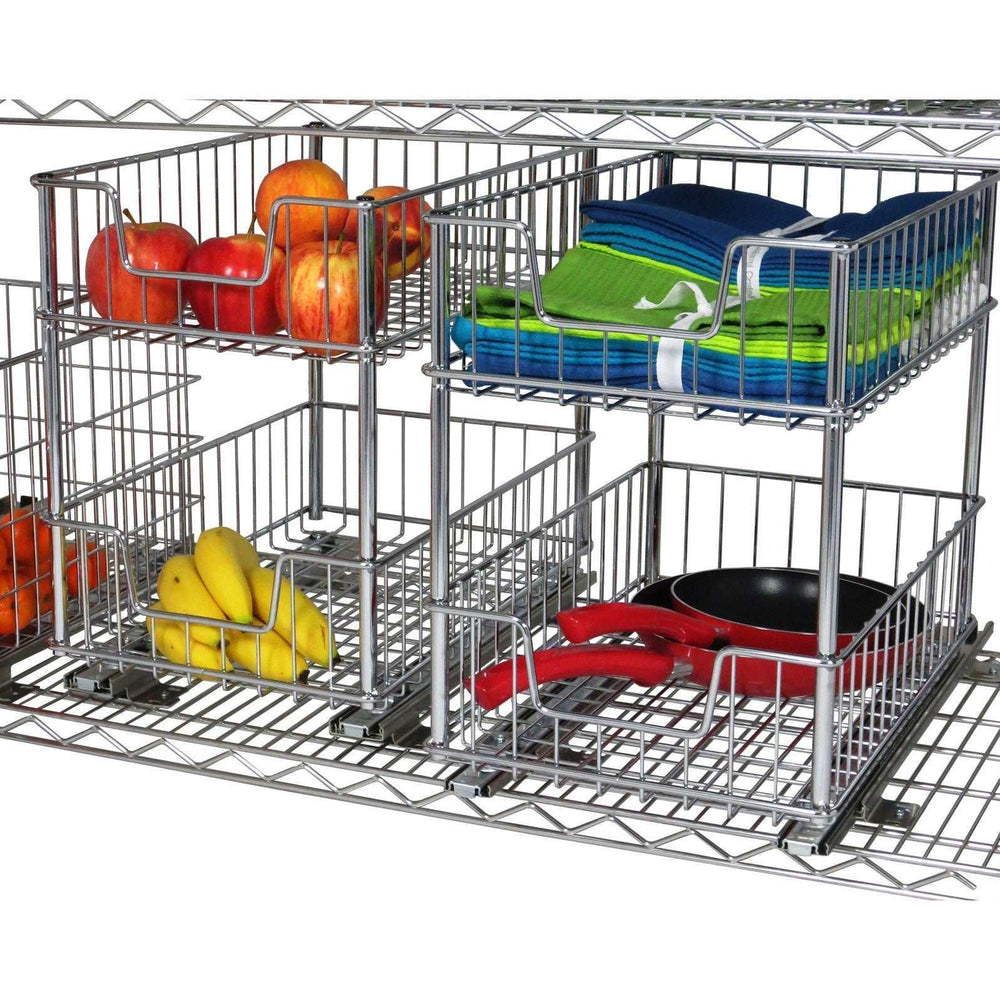 TRINITY EcoStorage 2-tier Wire Drawer with Slides, 2-pack - USA MEGA SHOP