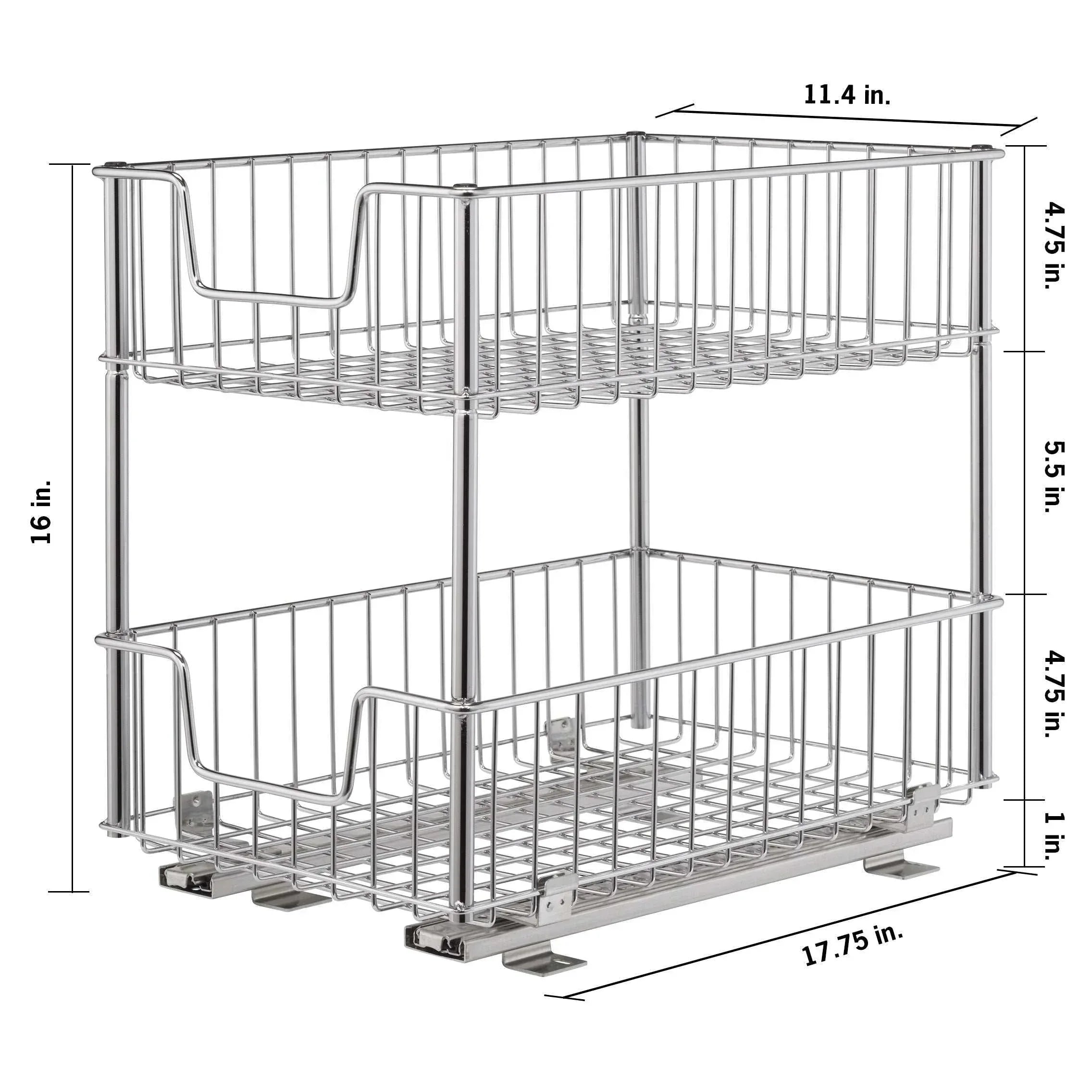 TRINITY EcoStorage 2-tier Wire Drawer with Slides, 2-pack - USA MEGA SHOP