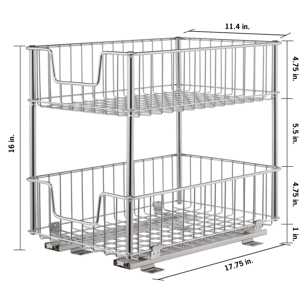 TRINITY EcoStorage 2-tier Wire Drawer with Slides, 2-pack - USA MEGA SHOP