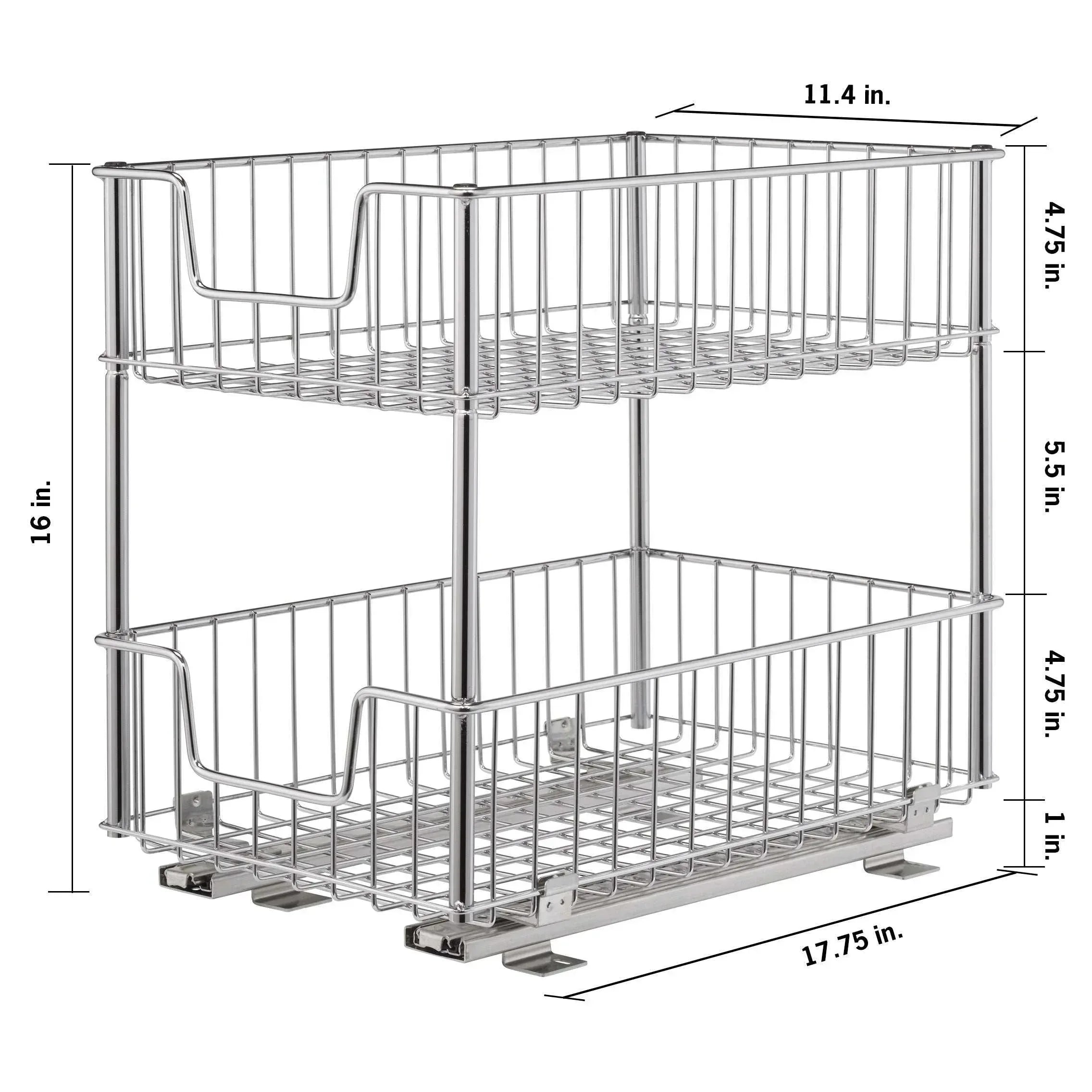 TRINITY EcoStorage 2-tier Wire Drawer with Slides, 2-pack