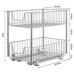 TRINITY EcoStorage 2-tier Wire Drawer with Slides, 2-pack