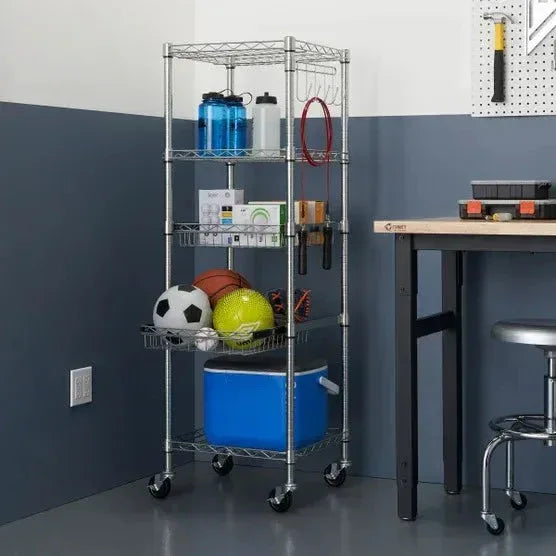 TRINITY EcoStorage 5-Tier NSF Rack w/ Sliding Pull-Out Baskets & Wheels - USA MEGA SHOP