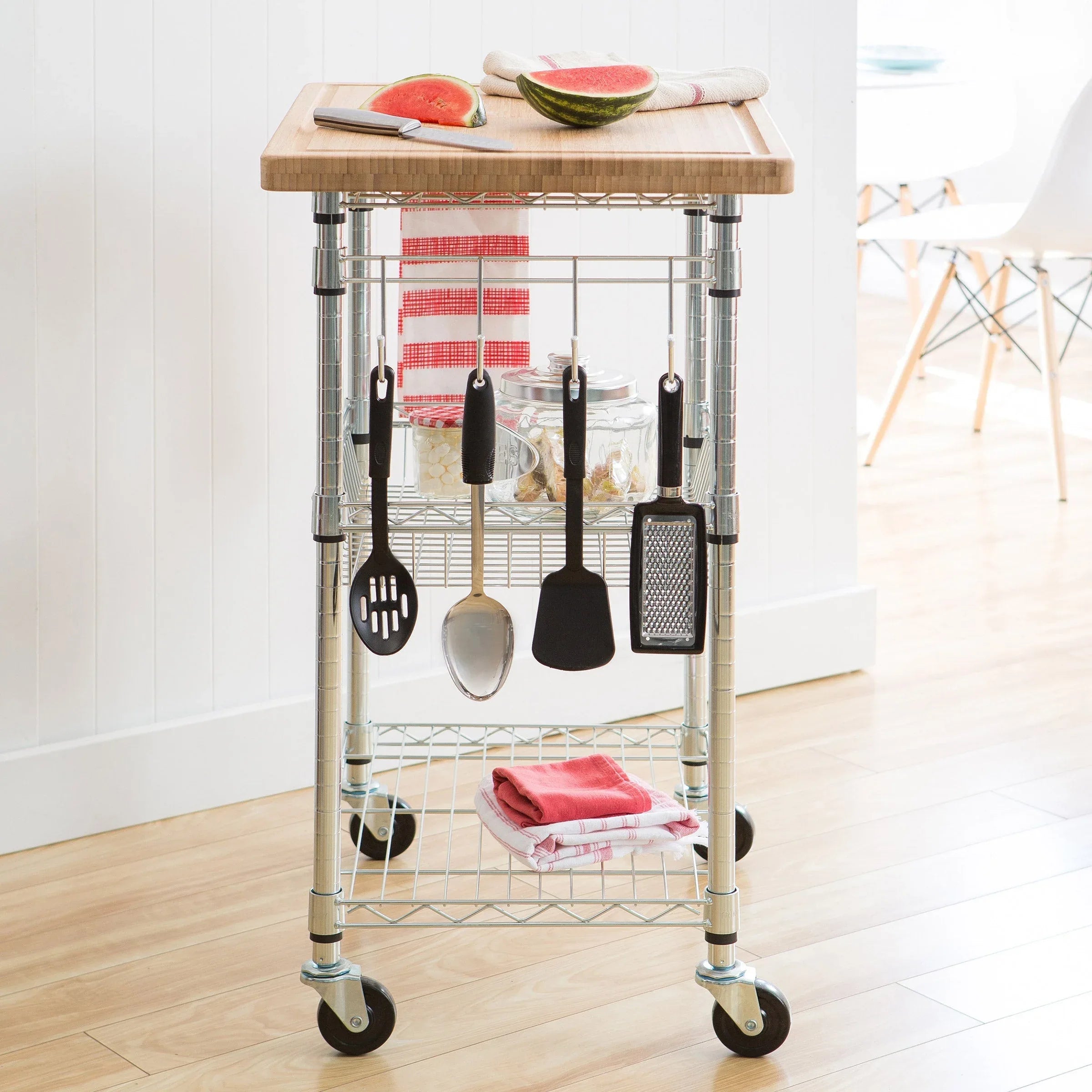 TRINITY EcoStorage Bamboo Top Kitchen Cart - USA MEGA SHOP