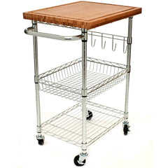 TRINITY EcoStorage Bamboo Top Kitchen Cart - USA MEGA SHOP
