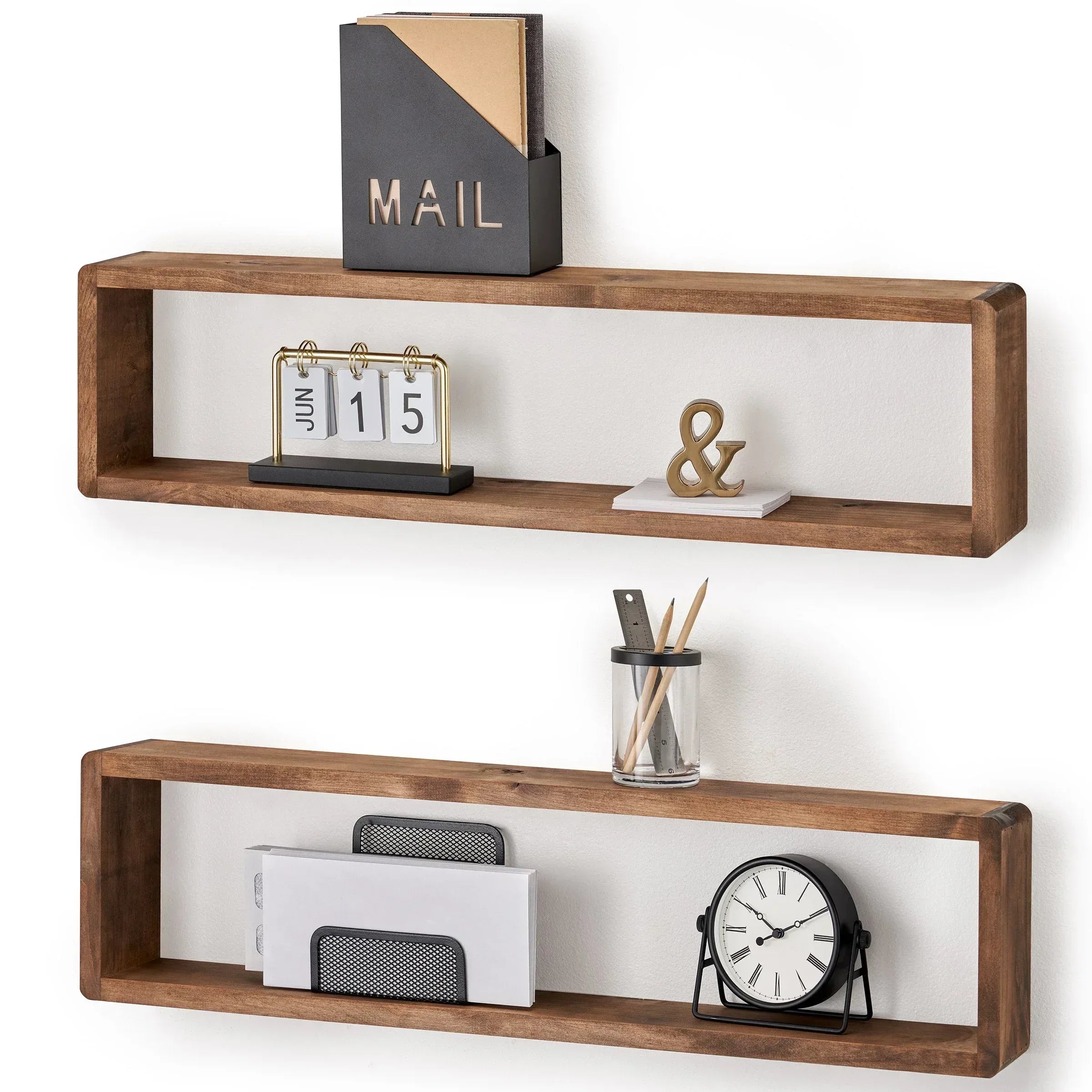 TRINITY Stackable Floating Box Shelf, 2-pack