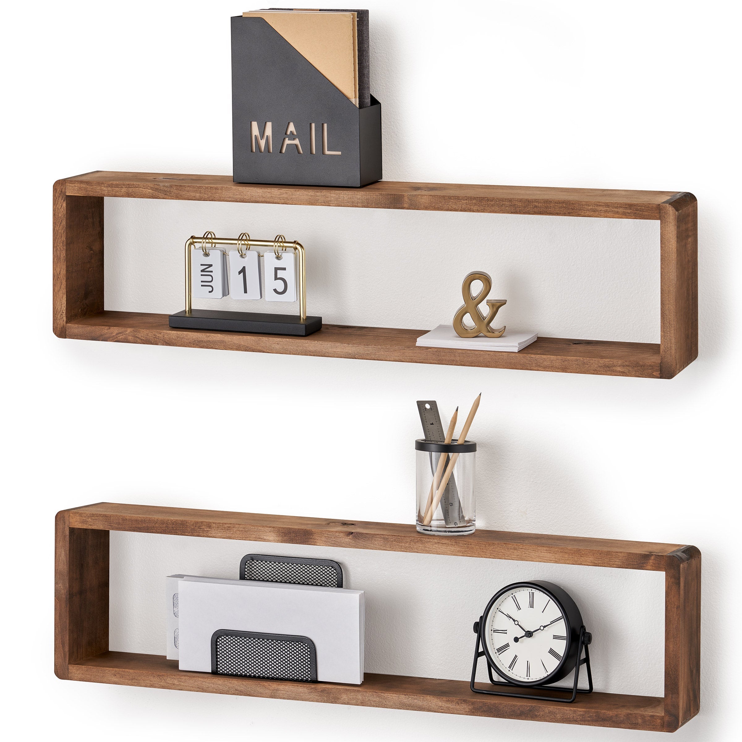 TRINITY Stackable Floating Box Shelf, 2-pack