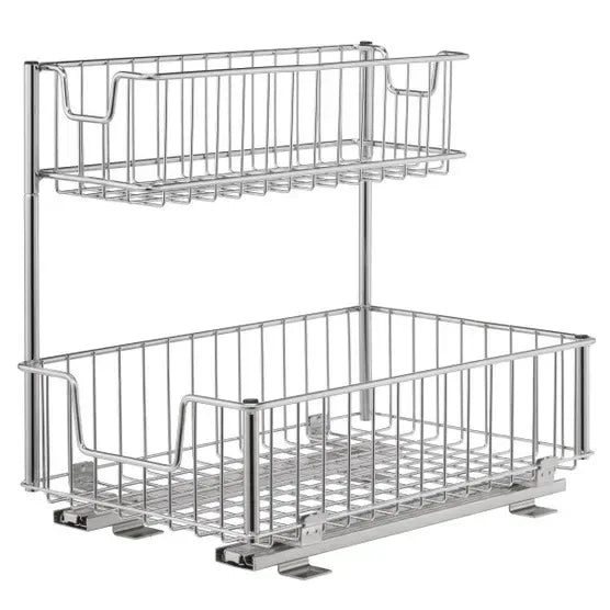 TRINITY Wire Undersink Organizer with Slide, 2-pack