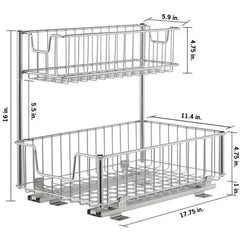 TRINITY Wire Undersink Organizer with Slide, 2-pack