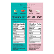 TRUBAR plant based protein bar variety pack back panel with nutrition facts.
