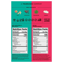 TRUBAR variety pack nutrition facts panels on two protein bar wrappers