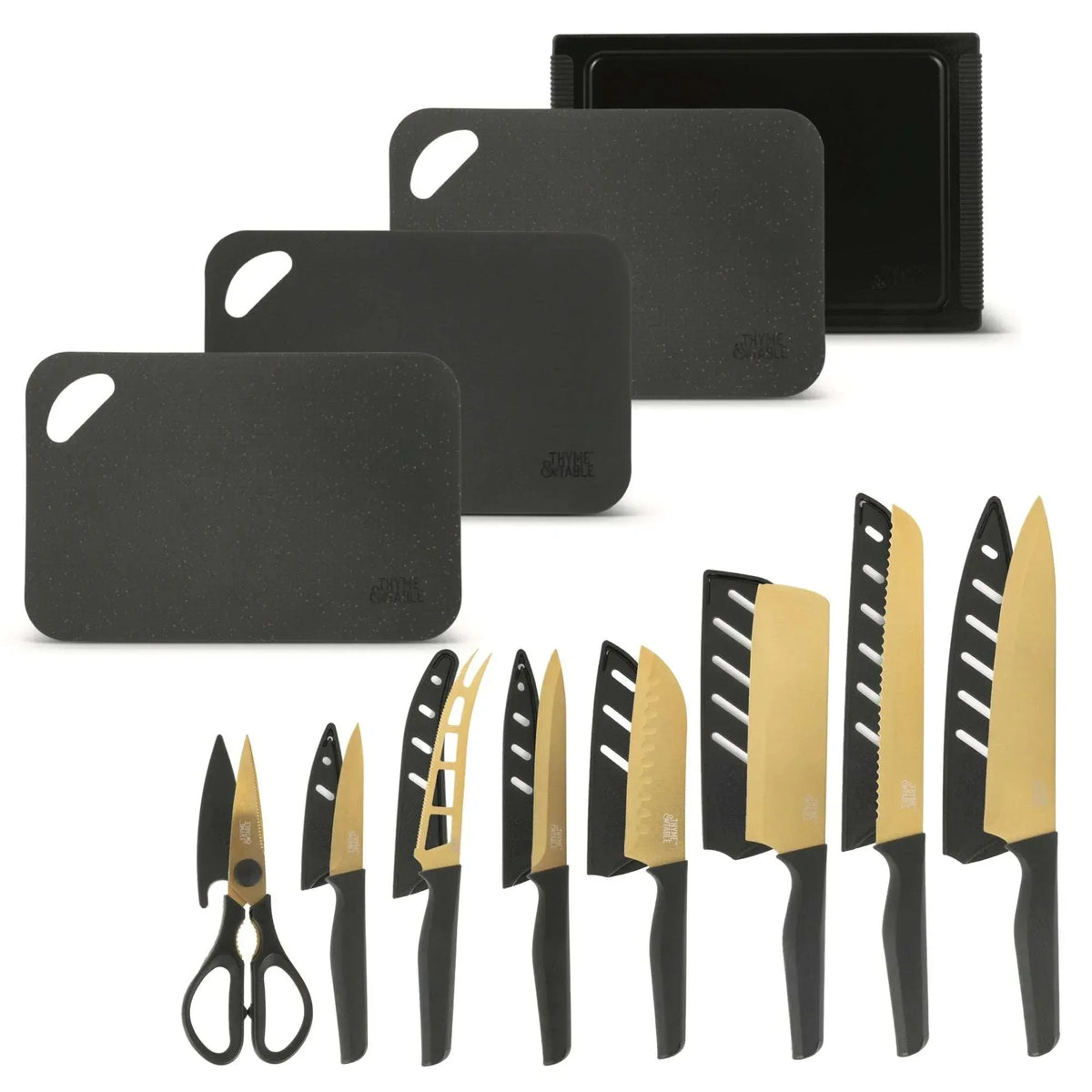 Thyme & Table 20-Piece Knife Set - Black - USA MEGA SHOP