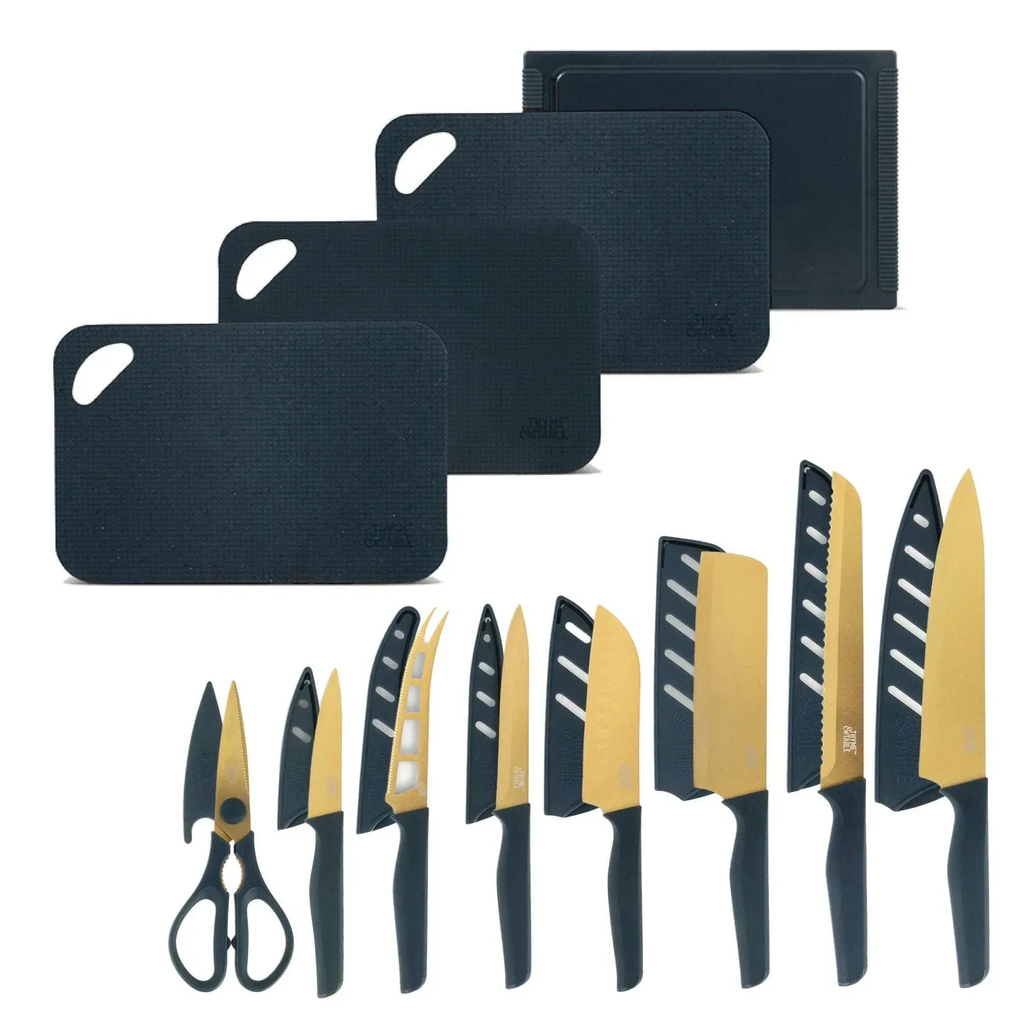 Thyme & Table 20-Piece Knife Set - Black