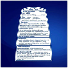 TUMS Smoothies antacid Drug Facts label with active ingredient and directions