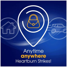 TUMS Chewy Bites anytime anywhere map pin icon with headset graphic