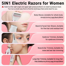 5-in-1 electric razor kit with shaver, beard and facial, eyebrow, and nose trimmer heads
