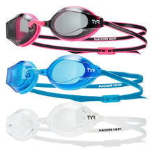 Junior swim goggle 3-pack with pink, blue, and white frames and lenses