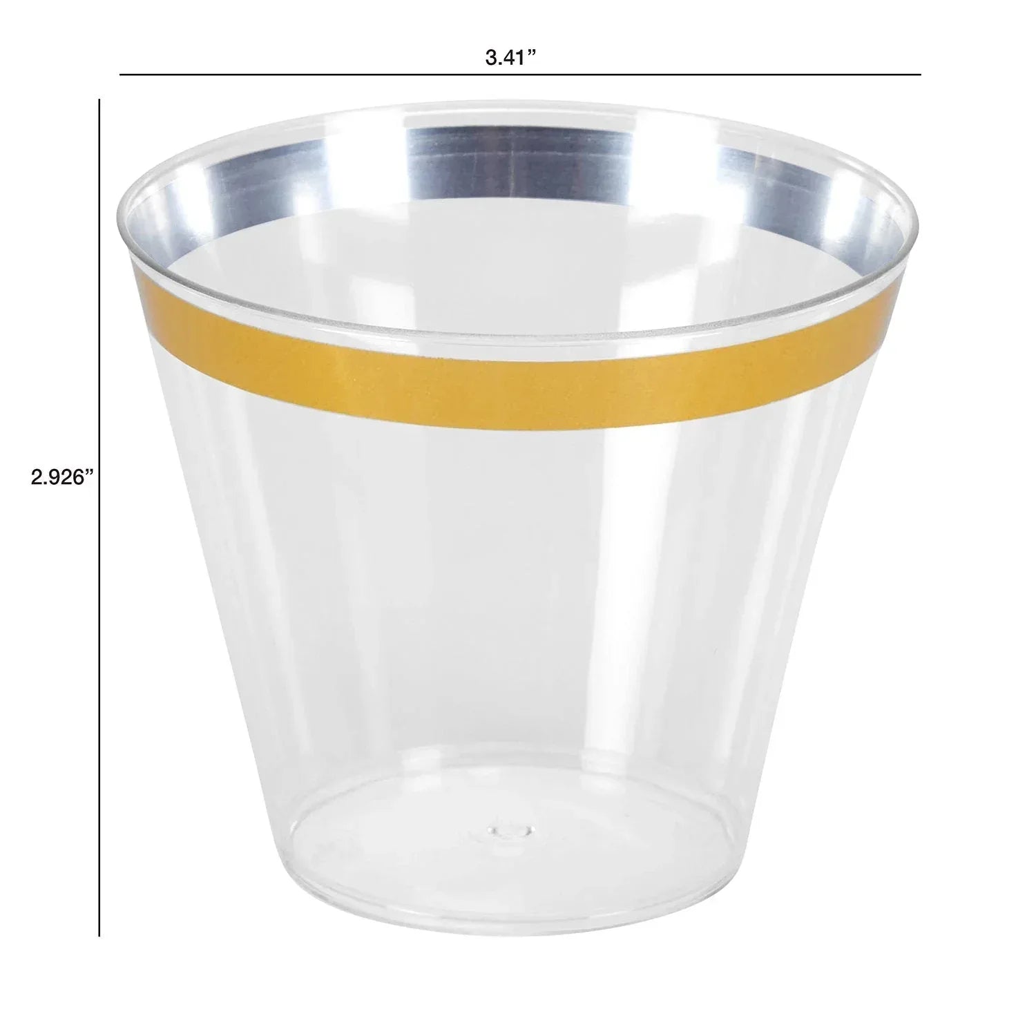 Tableluxe Premium Gold Rimmed Clear Plastic Tumbler, 9 fl. oz, 48 ct. - USA MEGA SHOP