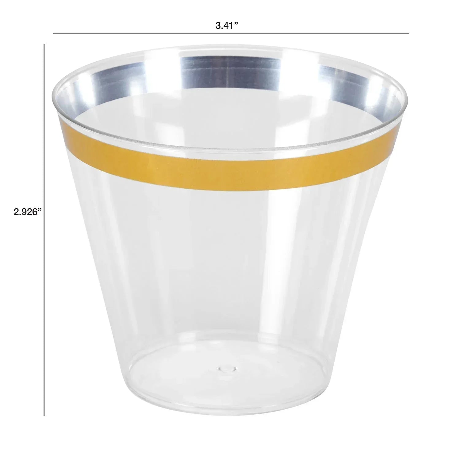 Tableluxe Premium Gold Rimmed Clear Plastic Tumbler, 9 fl. oz, 48 ct.
