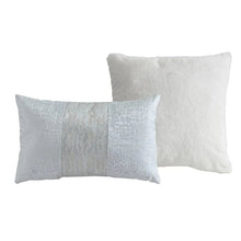 Ivory and light grey jacquard pillow shams with textured finish