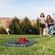 Folding ladderball game set with target board, red cup, and hanging balls