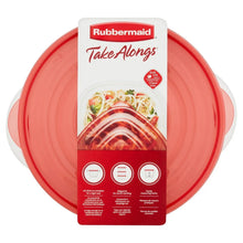 Red TakeAlongs lid with handle grip and label, for serving bowl container